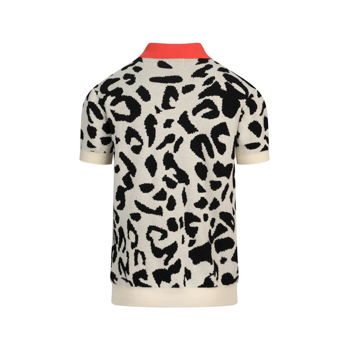 Heren Beige Italiaanse Retro Resort Stijl Polo Gebreid T-Shirt
