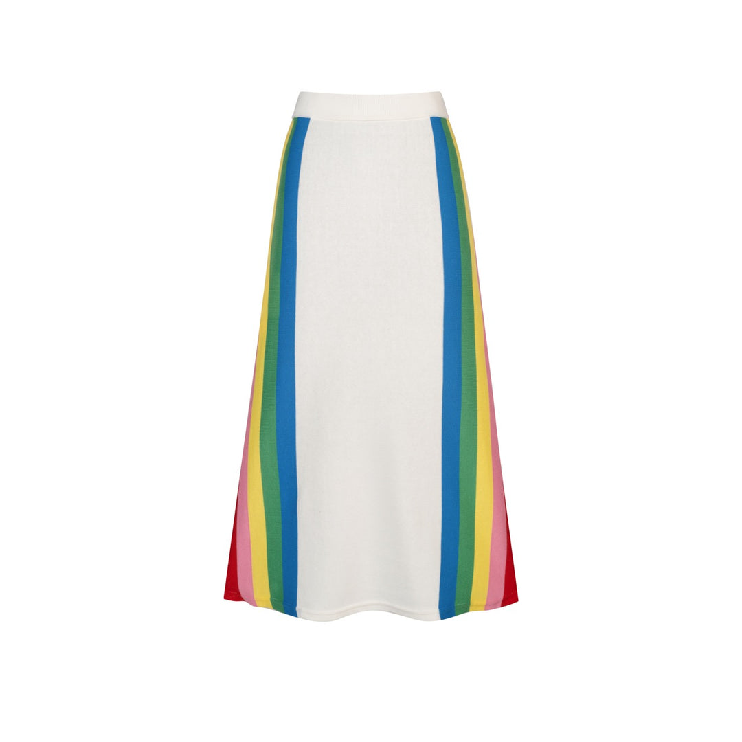 Ensemble robe en maille jacquard à chevrons style années 70 pour femme, blanc cassé