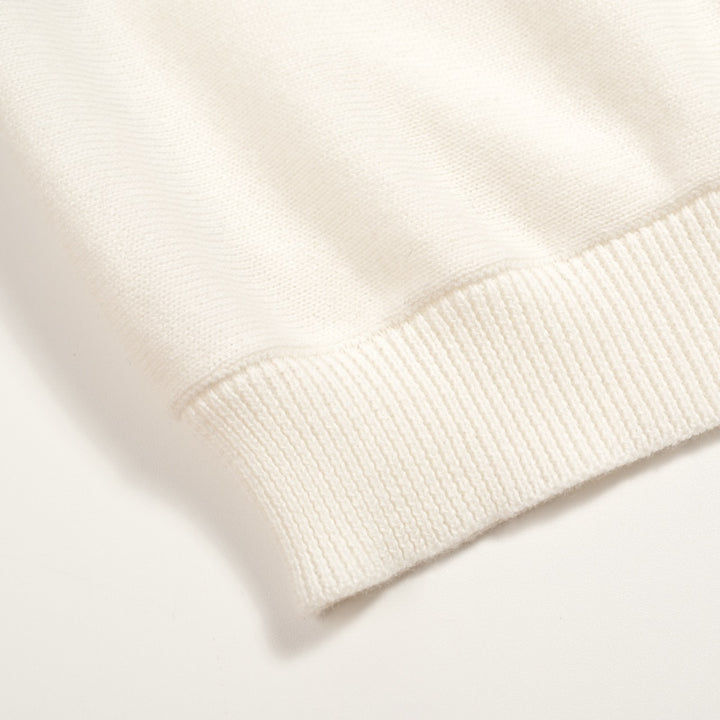 Ensemble robe en maille jacquard à chevrons style années 70 pour femme, blanc cassé