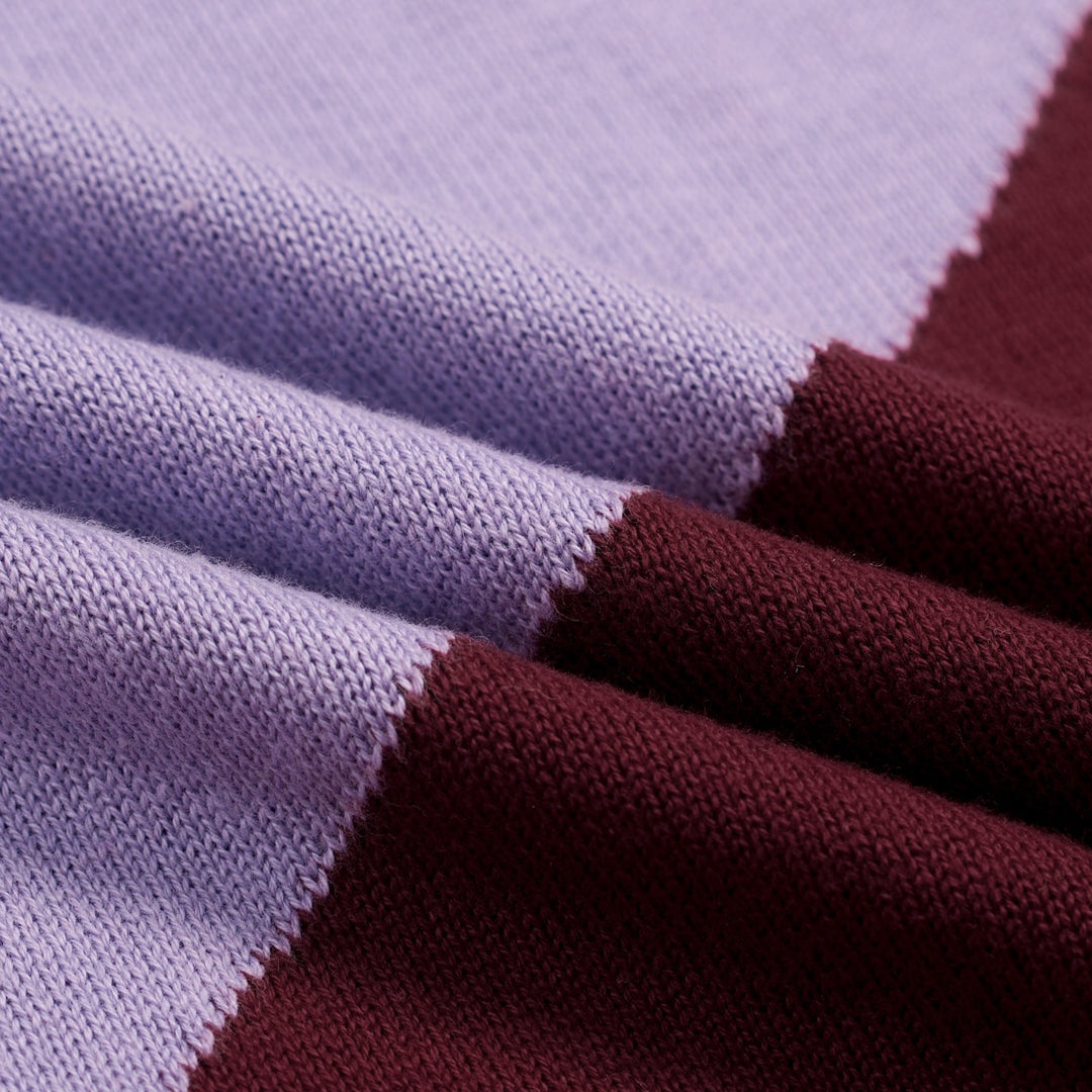 Men's 70s Casual Creative Color-Block Knit Polo T-Shirt