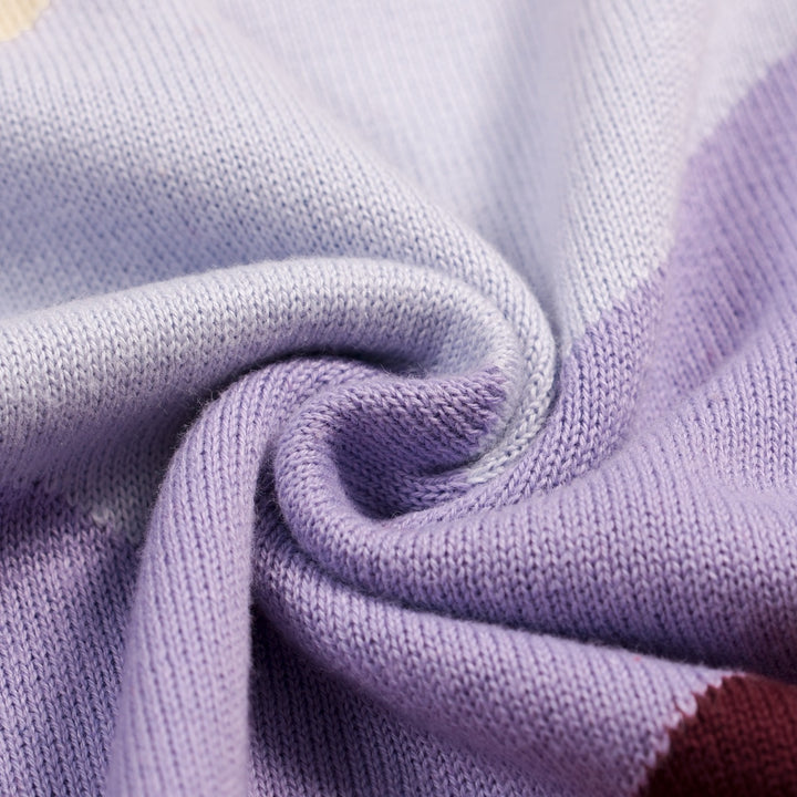 Men's 70s Casual Creative Color-Block Knit Polo T-Shirt