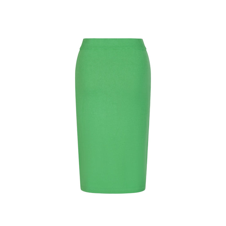 Conjunto de Vestido de Malha Jacquard Verde Pop Art dos Anos 70 para Mulher