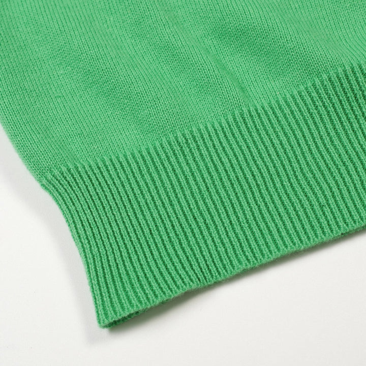 Conjunto de Vestido de Malha Jacquard Verde Pop Art dos Anos 70 para Mulher