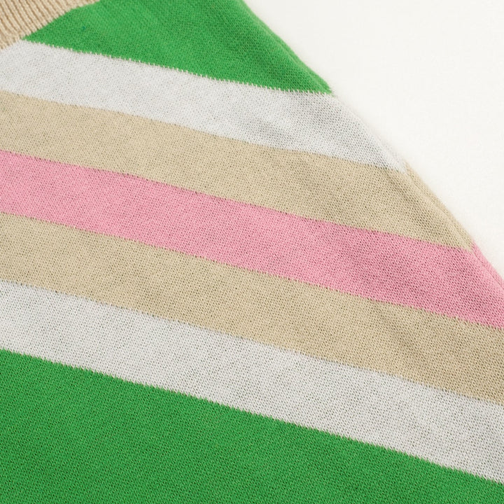 Conjunto de Vestido de Malha com Risca Diagonal e Blocos de Cor dos Anos 70 para Mulher