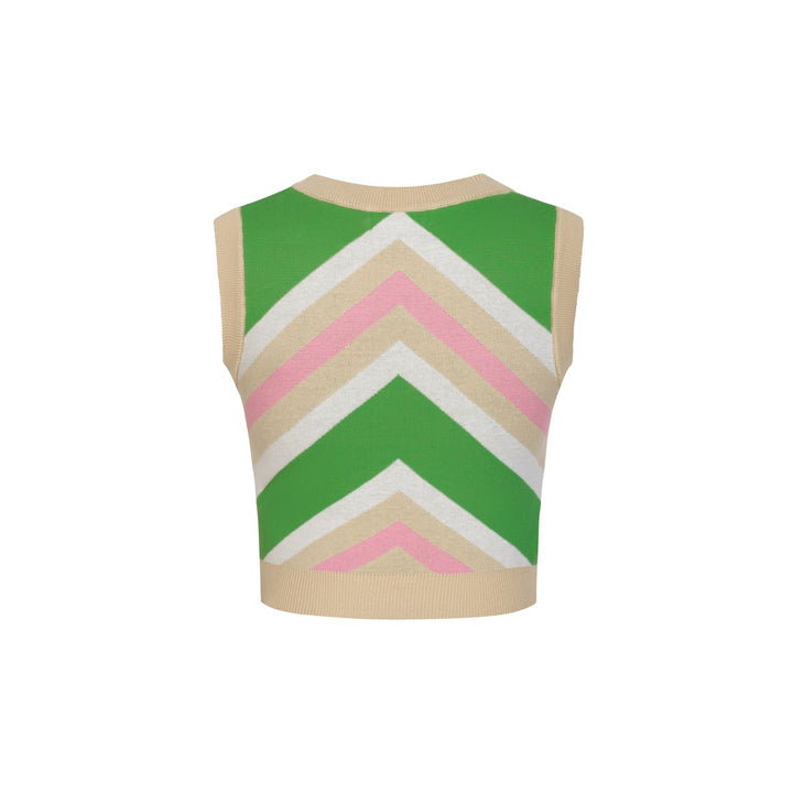 Conjunto de Vestido de Malha com Risca Diagonal e Blocos de Cor dos Anos 70 para Mulher