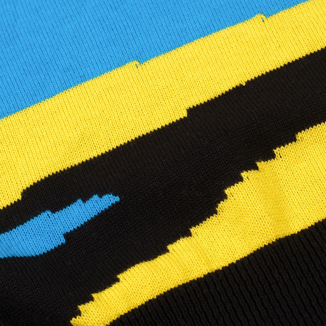 Conjunto de Vestido de Malha Preto Retro Ilustrado para Mulher