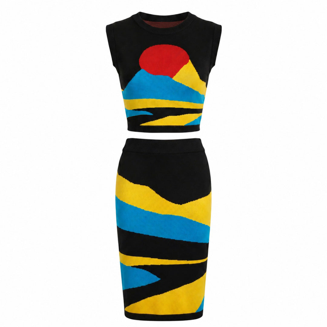 retro tank dress Retro Striped Knit Dress L