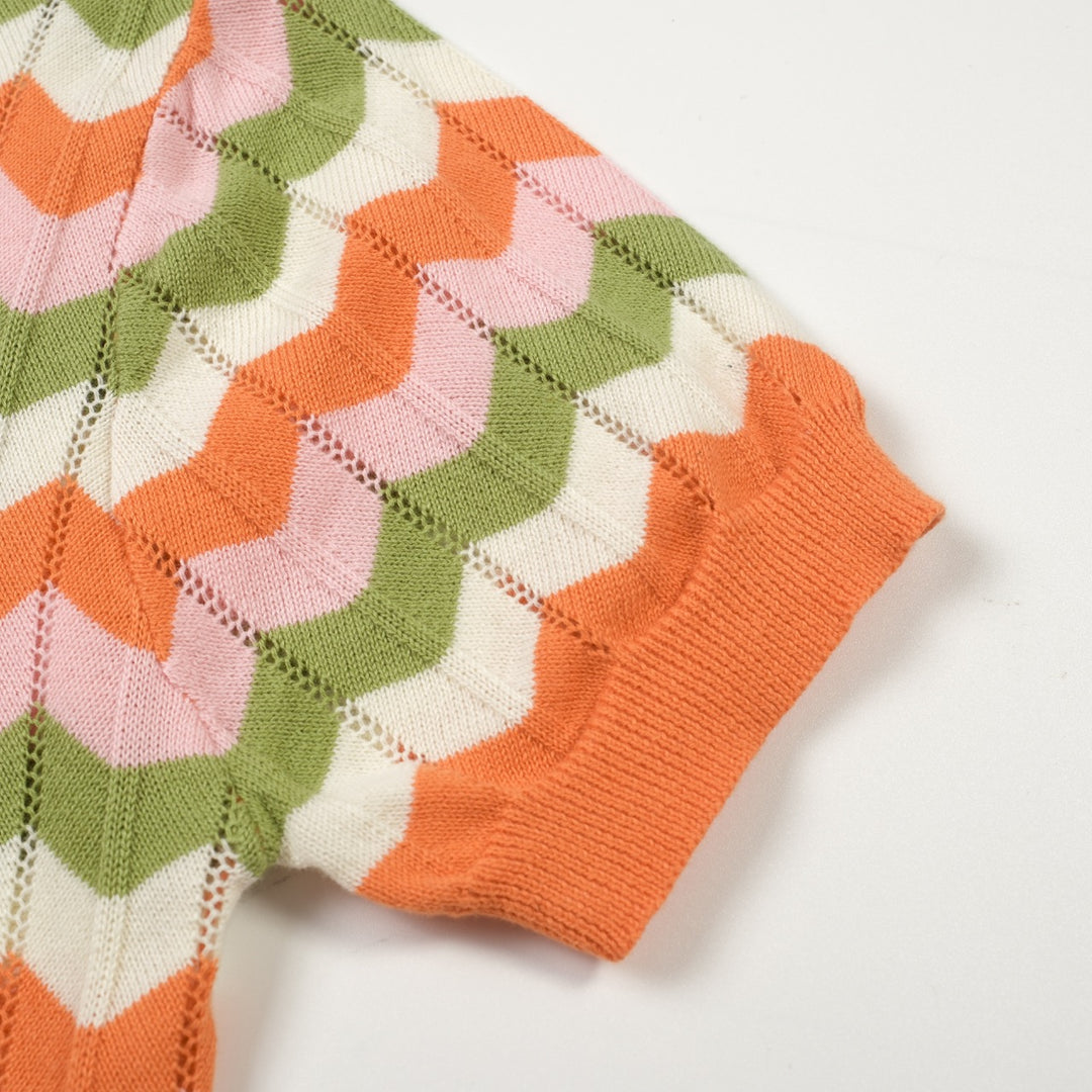 Conjunto de Vestido Retro Feminino em Malha Jacquard