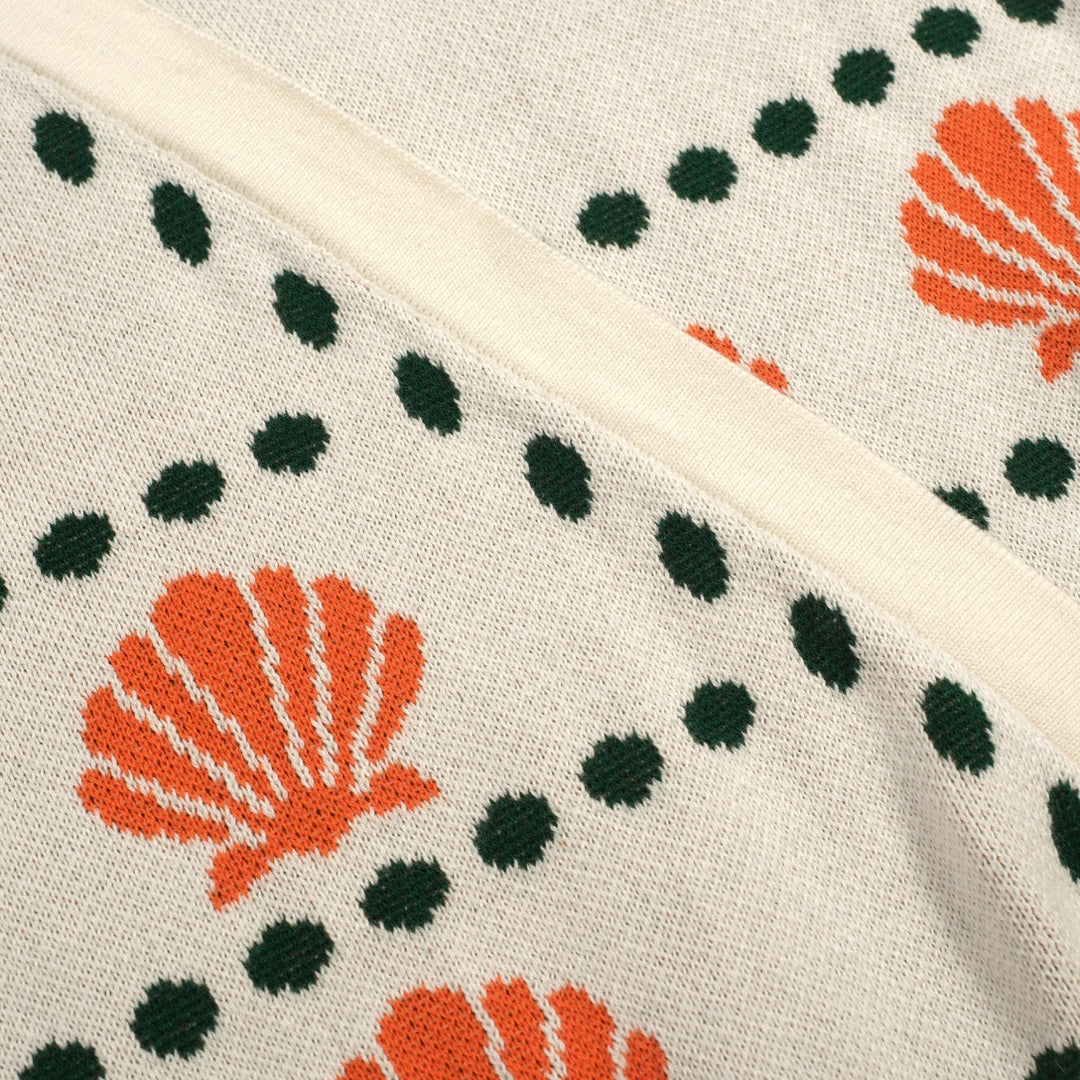 Cardigan lavorato a maglia stile isola pappagallo albicocca anni '70 da donna