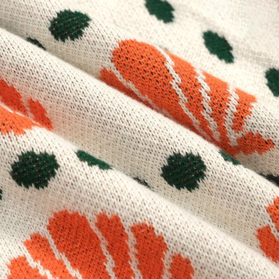 Cardigan lavorato a maglia stile isola pappagallo albicocca anni '70 da donna