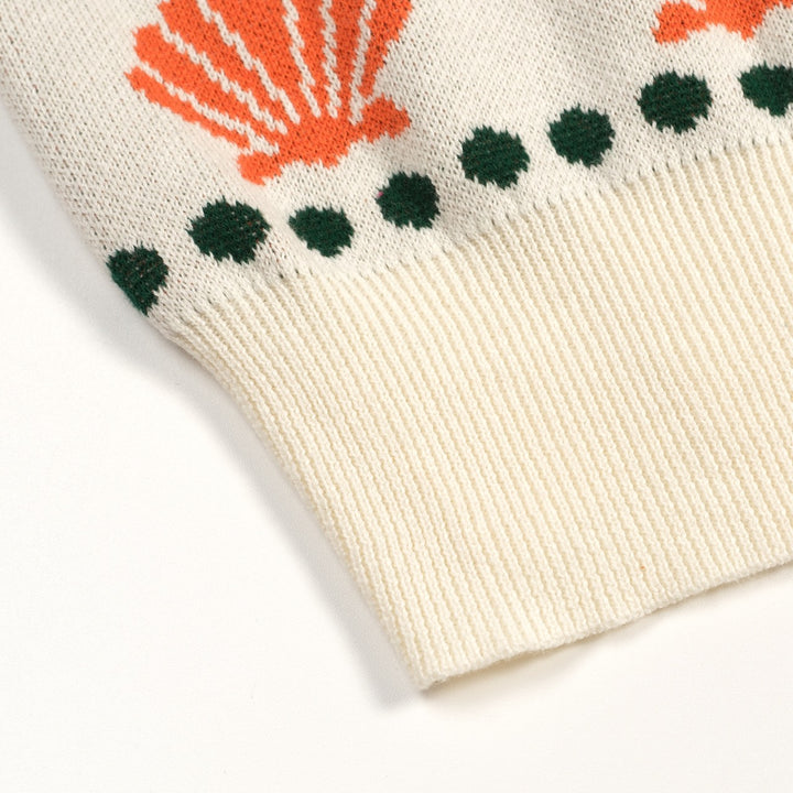 Cardigan lavorato a maglia stile isola pappagallo albicocca anni '70 da donna