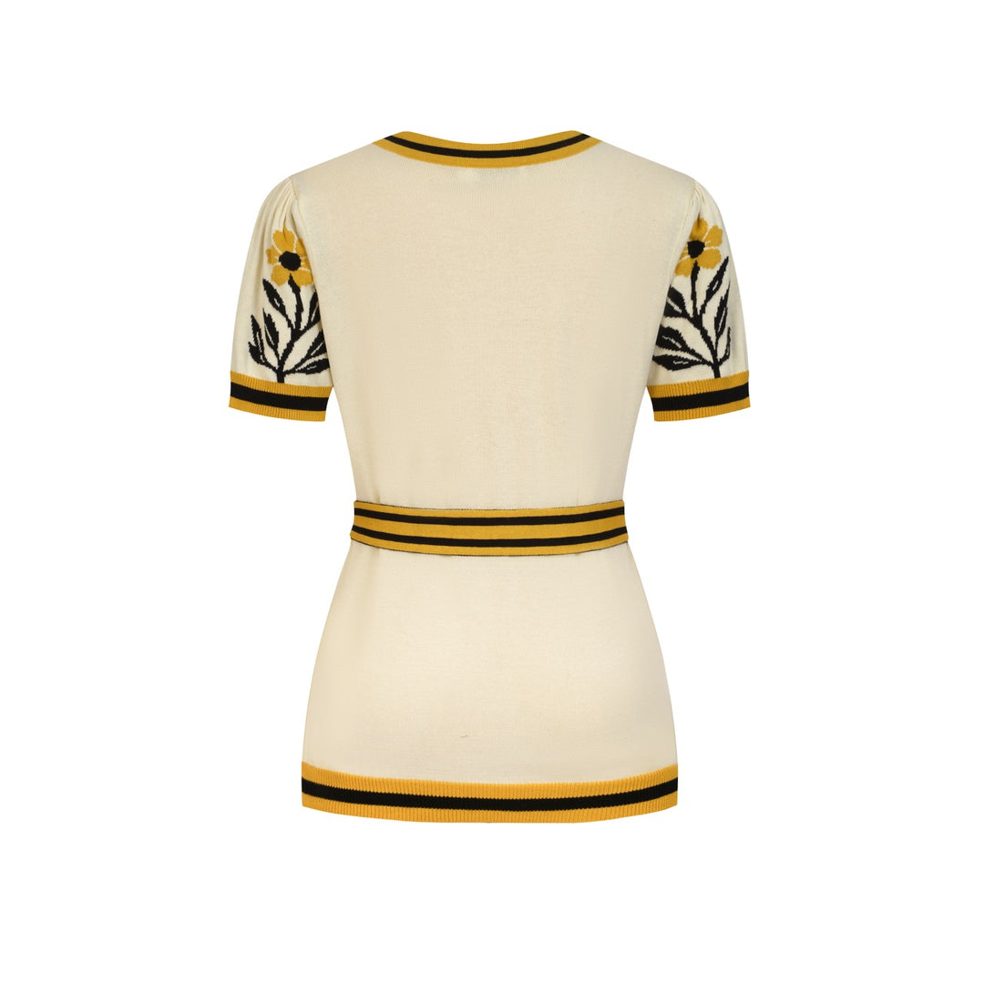 Women's 70s Apricot Safari Chic Retro Knit Cardigan