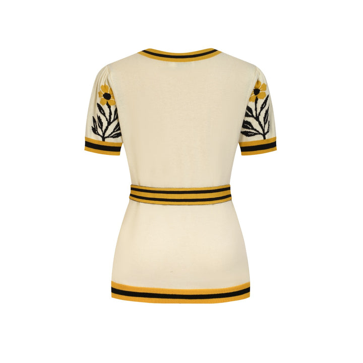 Women's 70s Apricot Safari Chic Retro Knit Cardigan