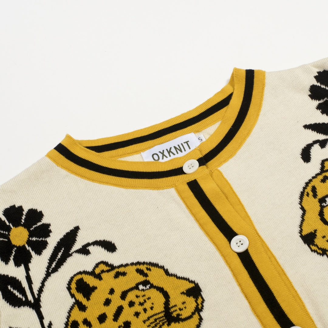 Women's 70s Apricot Safari Chic Retro Knit Cardigan