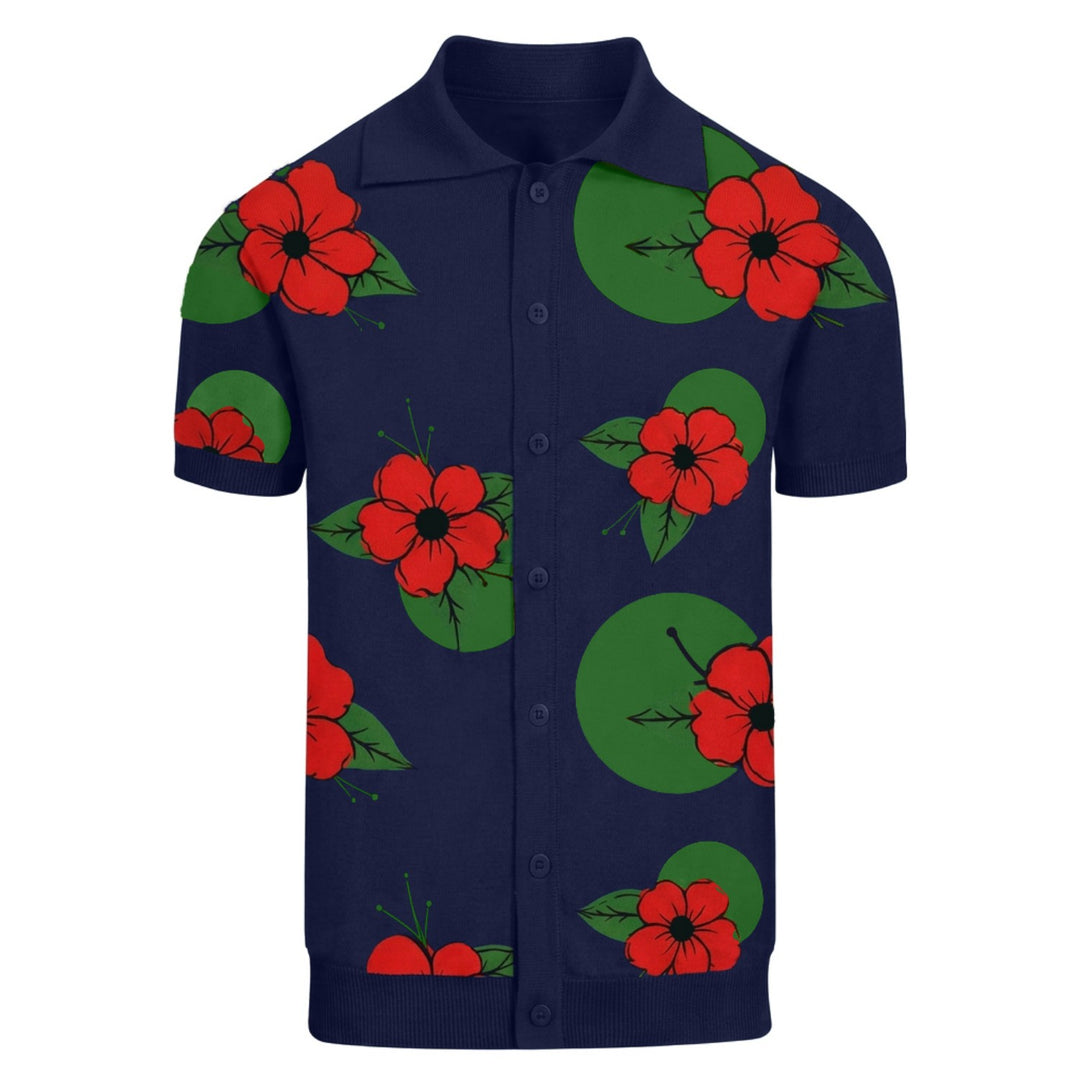 Svart retro modekonstdesign stickad cardigan för män