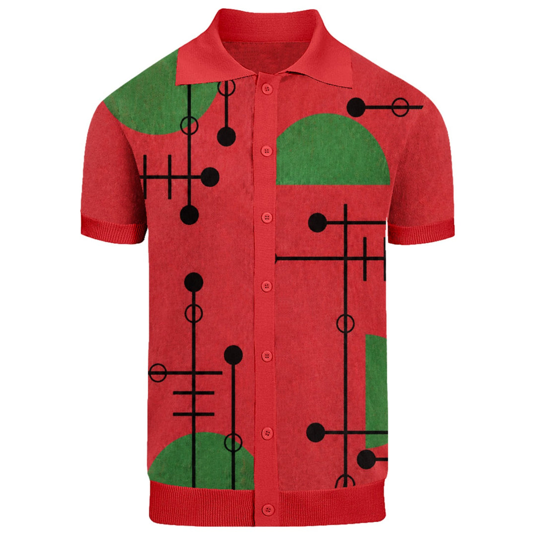 Svart retro modekonstdesign stickad cardigan för män