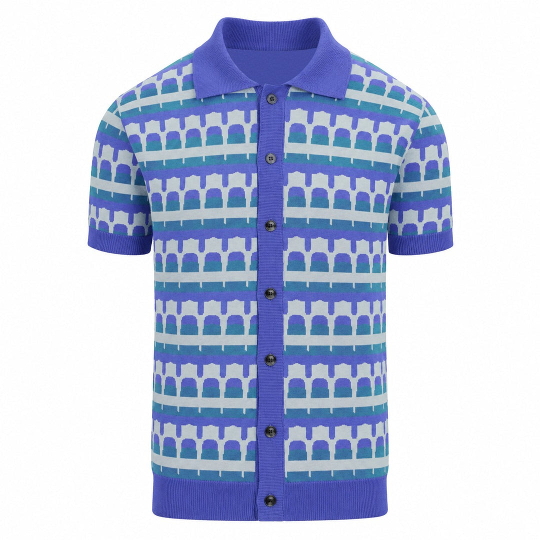 Svart retro modekonstdesign stickad cardigan för män