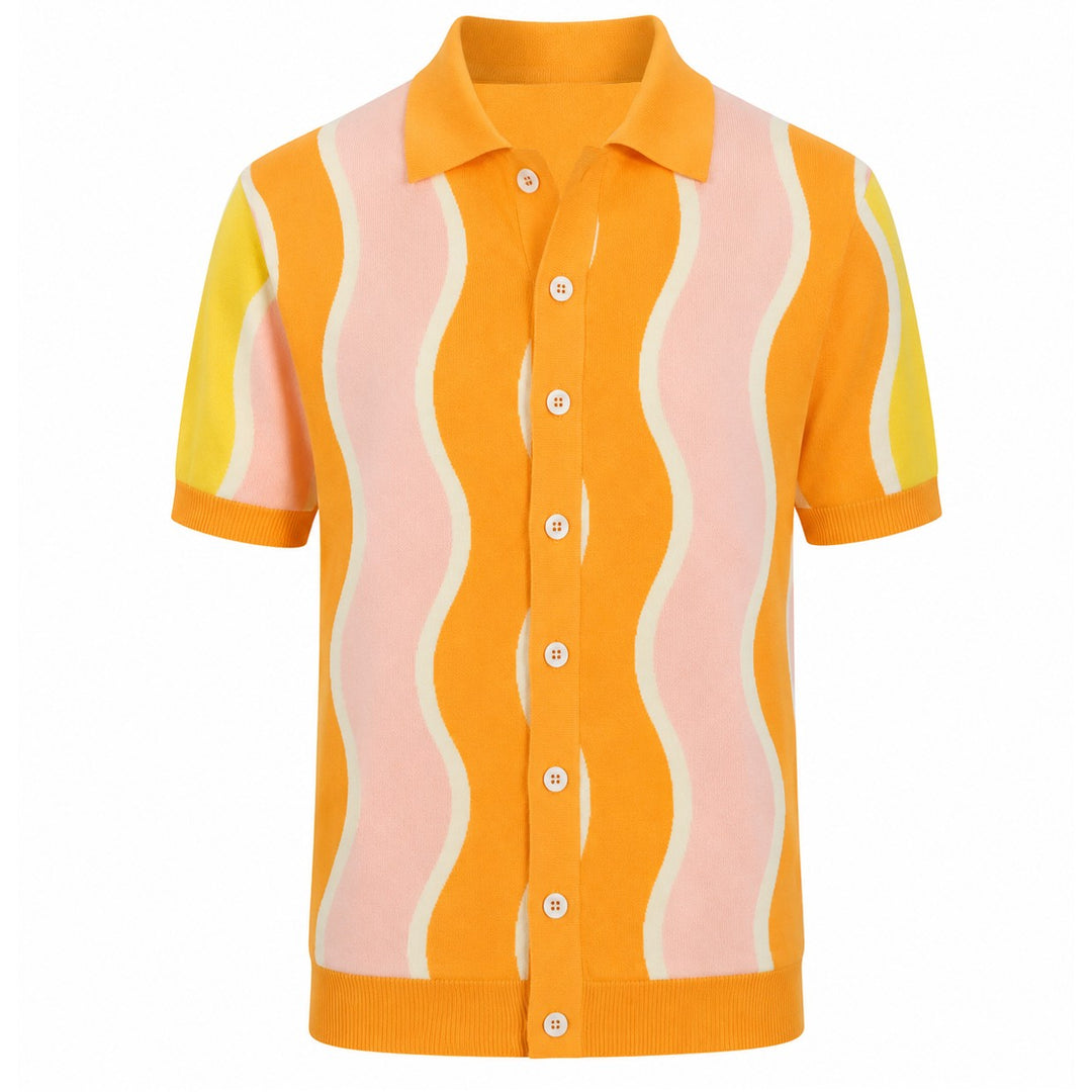 Svart retro modekonstdesign stickad cardigan för män