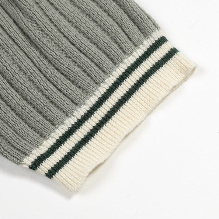 Men's Green 70s Minimal Polo Knit Shirt