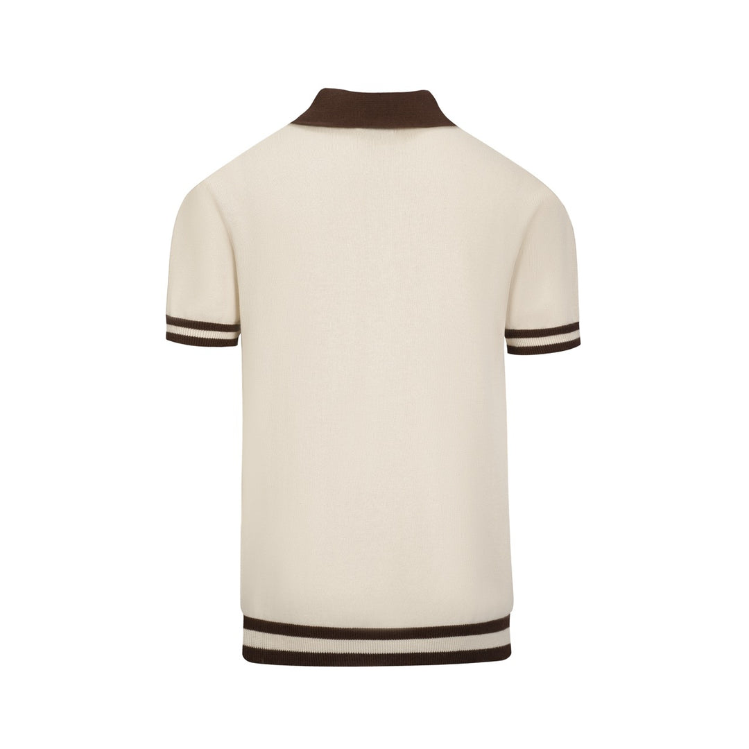 Men's Apricot 70s Old Money Summer Polo Knit Shirt