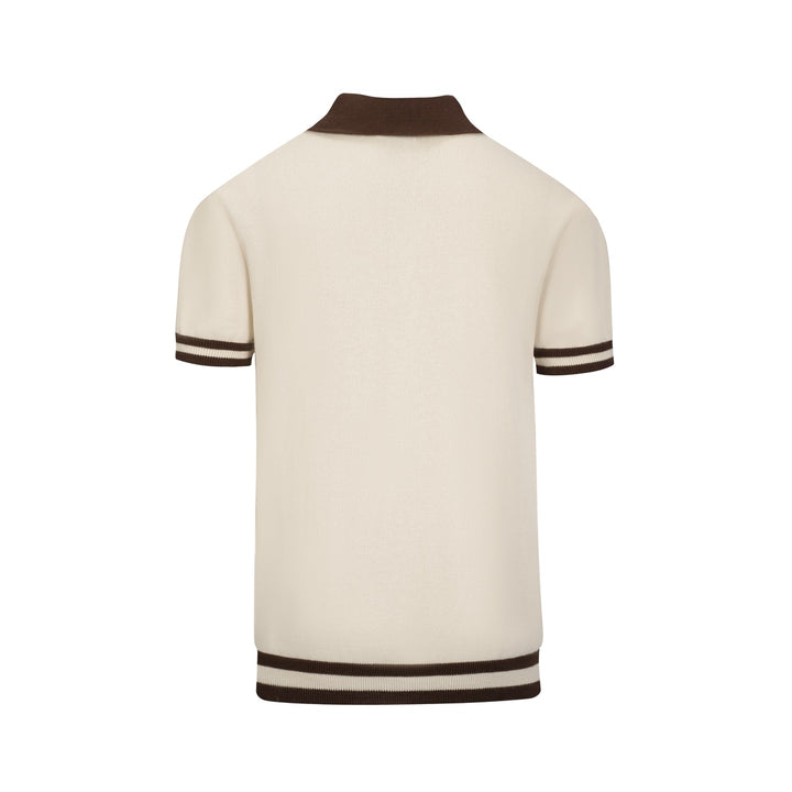 Men's Apricot 70s Old Money Summer Polo Knit Shirt