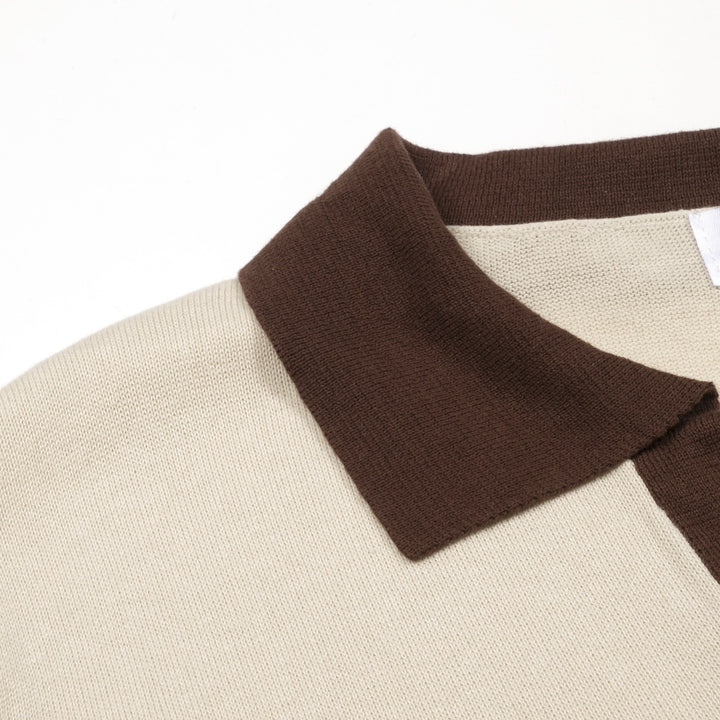Men's Apricot 70s Old Money Summer Polo Knit Shirt
