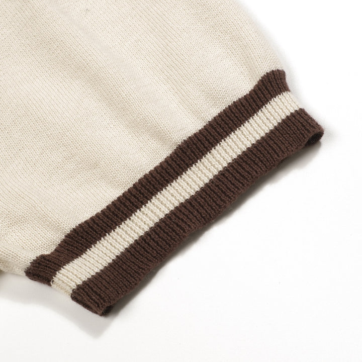 Men's Apricot 70s Old Money Summer Polo Knit Shirt