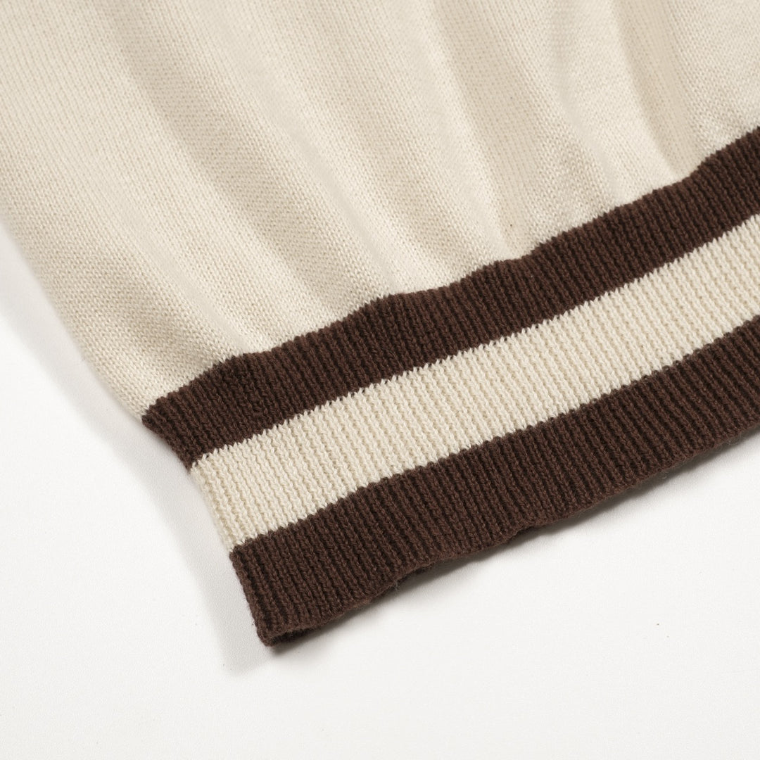 Men's Apricot 70s Old Money Summer Polo Knit Shirt