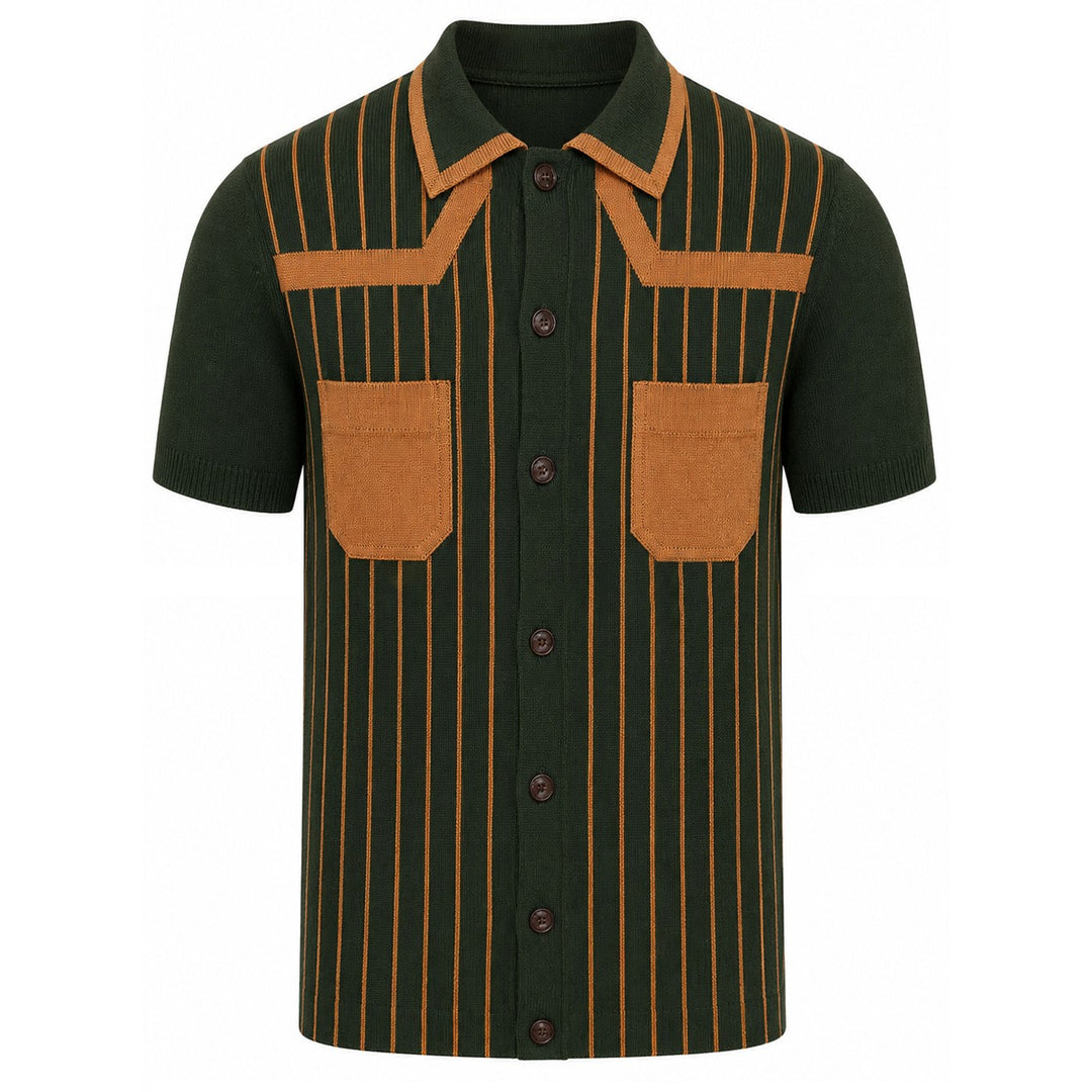 Svart retro modekonstdesign stickad cardigan för män