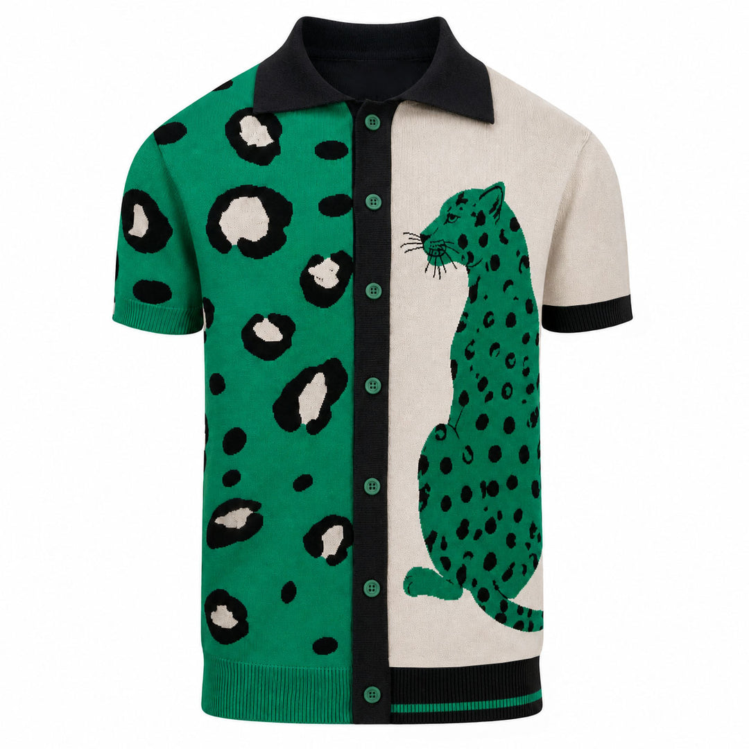 Svart retro modekonstdesign stickad cardigan för män