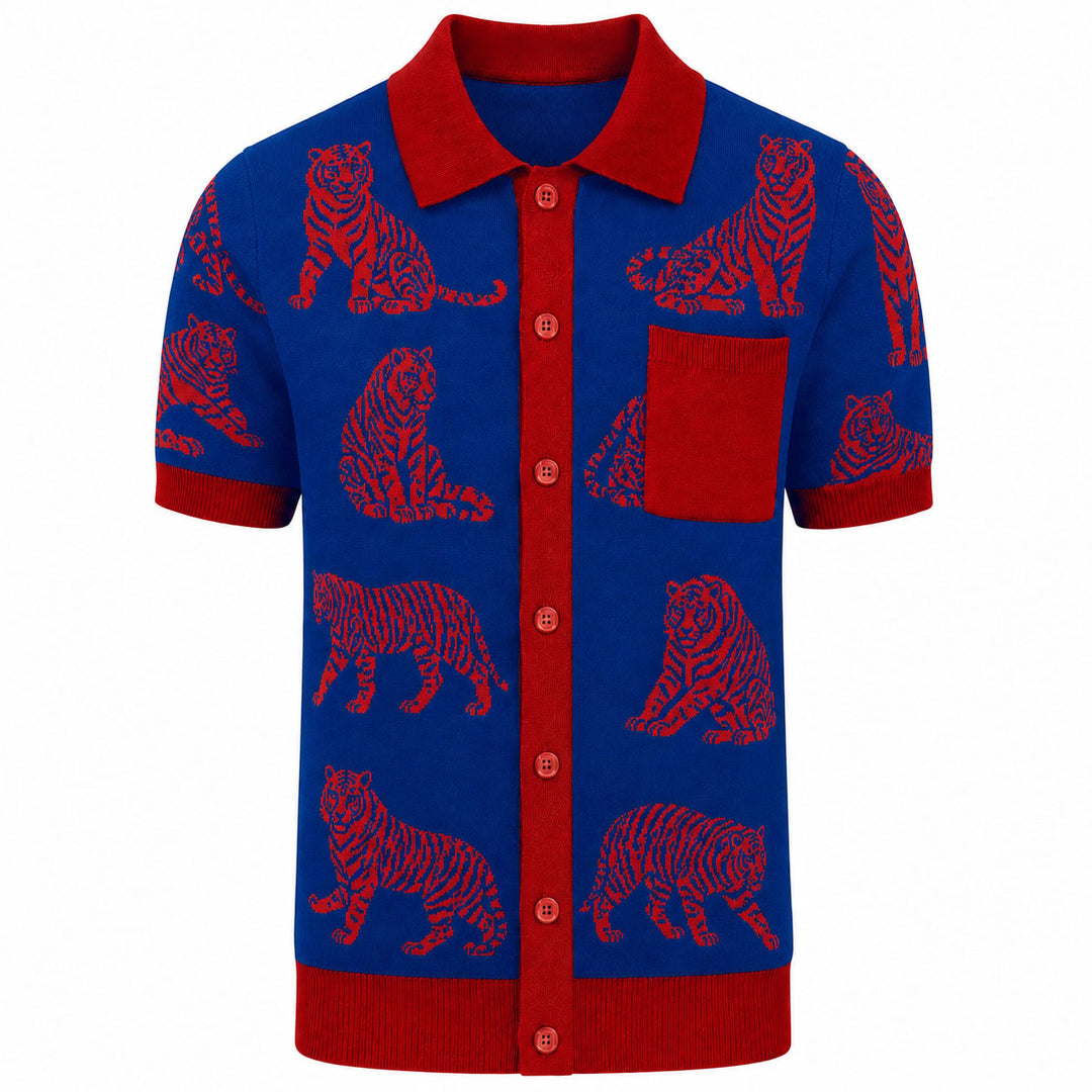 Svart retro modekonstdesign stickad cardigan för män
