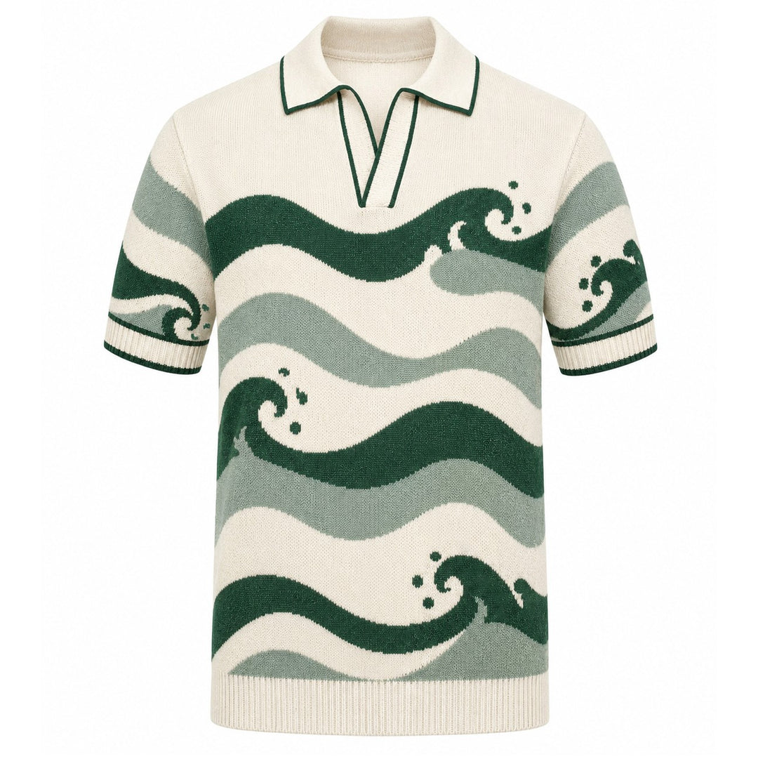 Svart retro modekonstdesign stickad cardigan för män