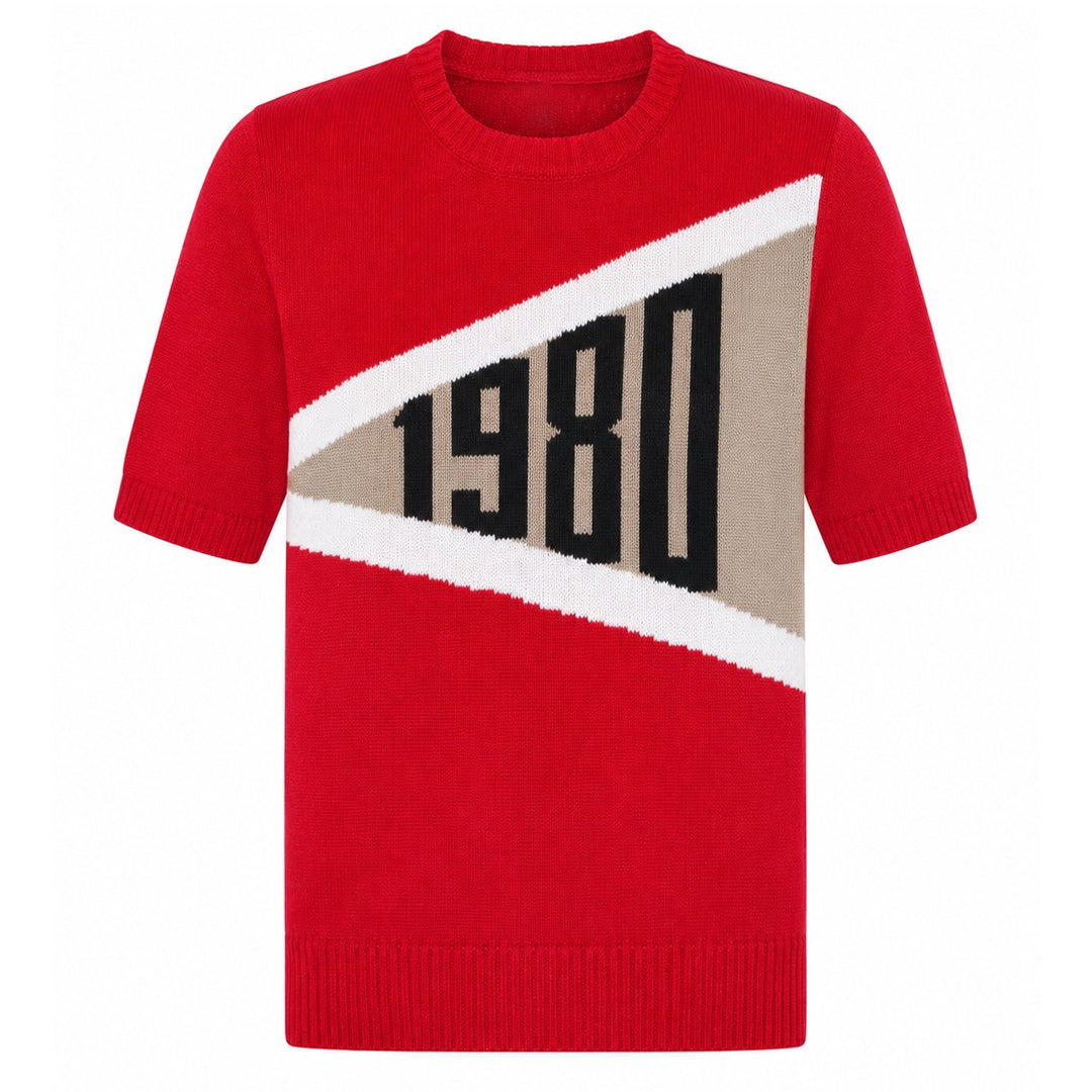 Herre strikket cardigan i sort retro modekunstdesign