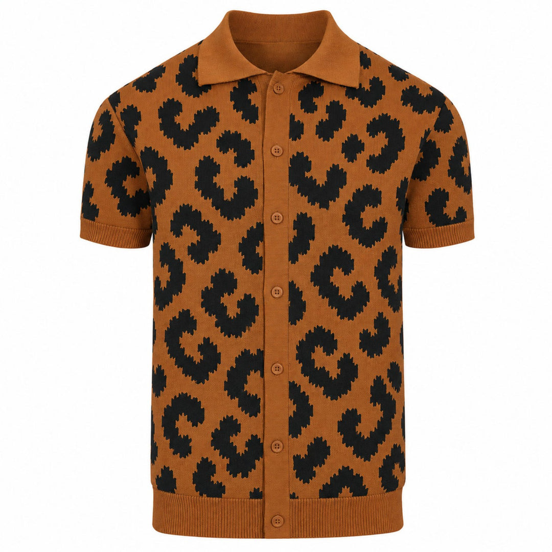Svart retro modekonstdesign stickad cardigan för män