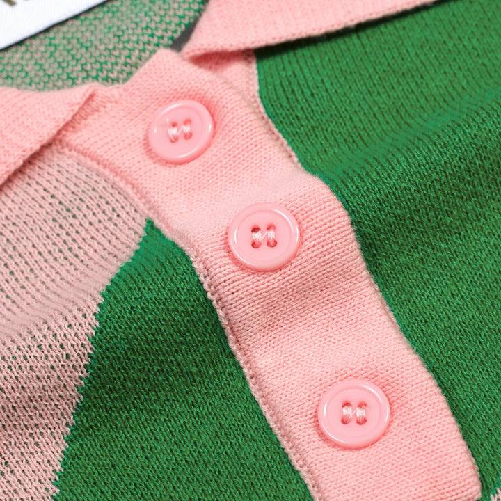 Conjunto de Vestido com Gola Polo de Moda Artística dos Anos 60 para Mulher