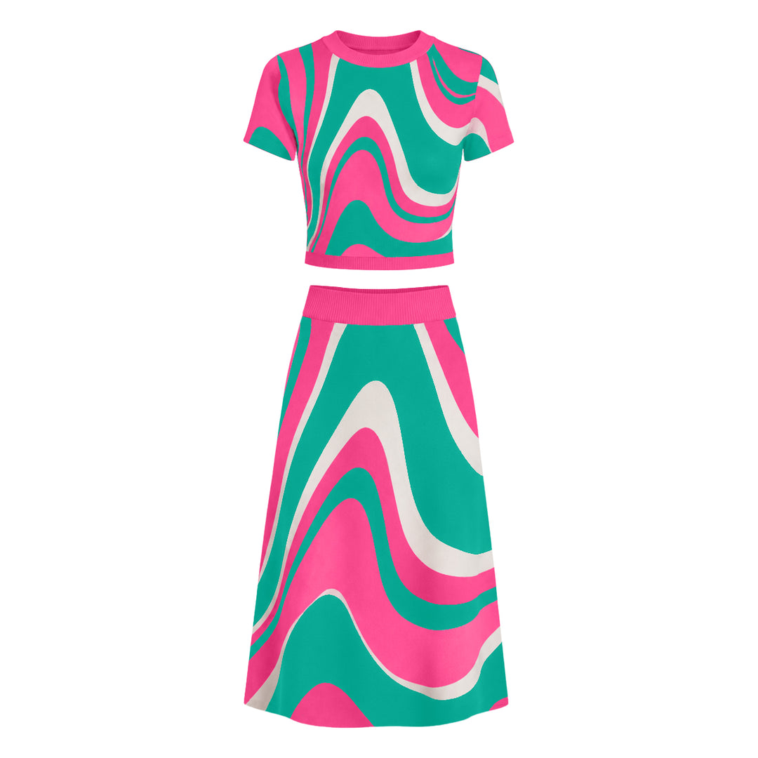 Women's 60s Psychedelic Retro Style Dress Set