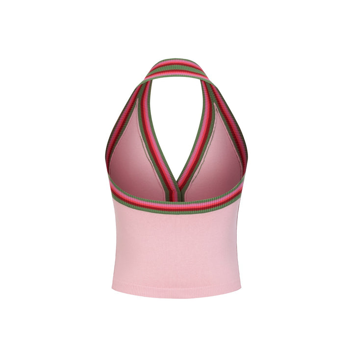 Women's Pink Classic Simple Halter Knit Vest