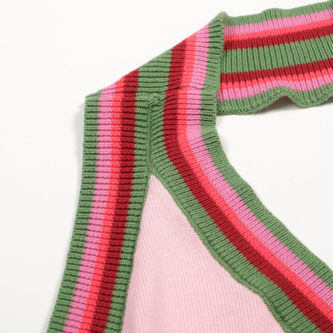 Women's Pink Classic Simple Halter Knit Vest