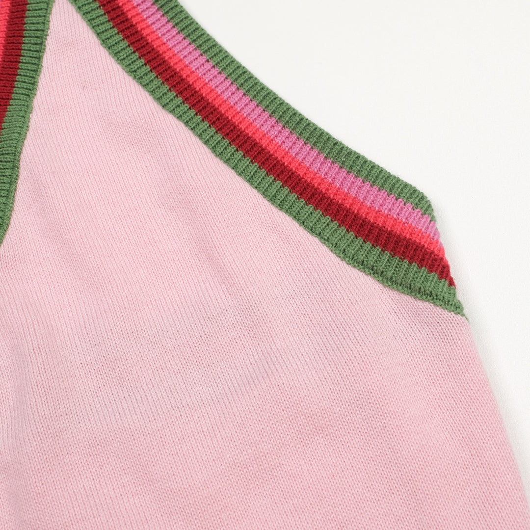 Women's Pink Classic Simple Halter Knit Vest