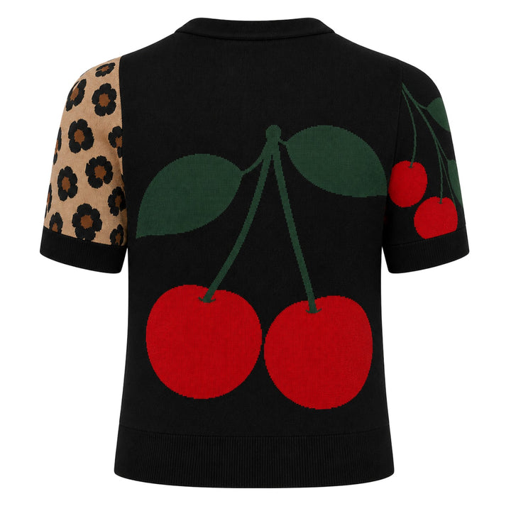 Dame gul kærlighed hulstrikket T-shirt - Kort længde