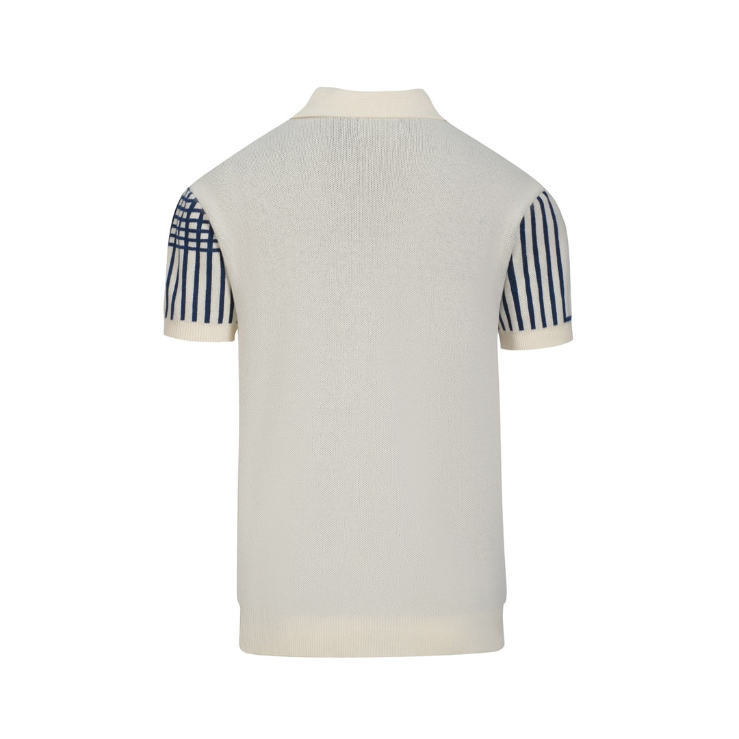 Maglietta Polo da Uomo Anni '60 Mod a Righe Irregolari in Jacquard