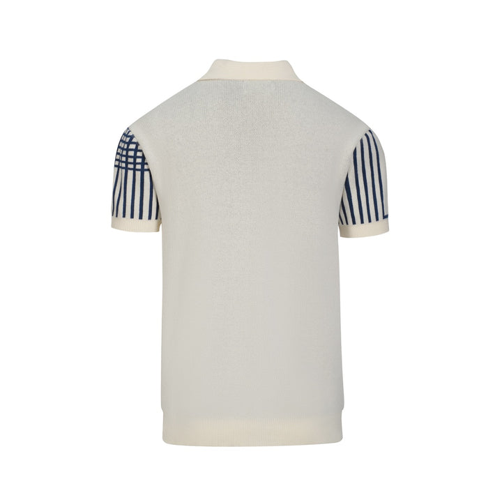 Maglietta Polo da Uomo Anni '60 Mod a Righe Irregolari in Jacquard