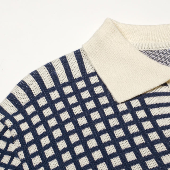 Maglietta Polo da Uomo Anni '60 Mod a Righe Irregolari in Jacquard