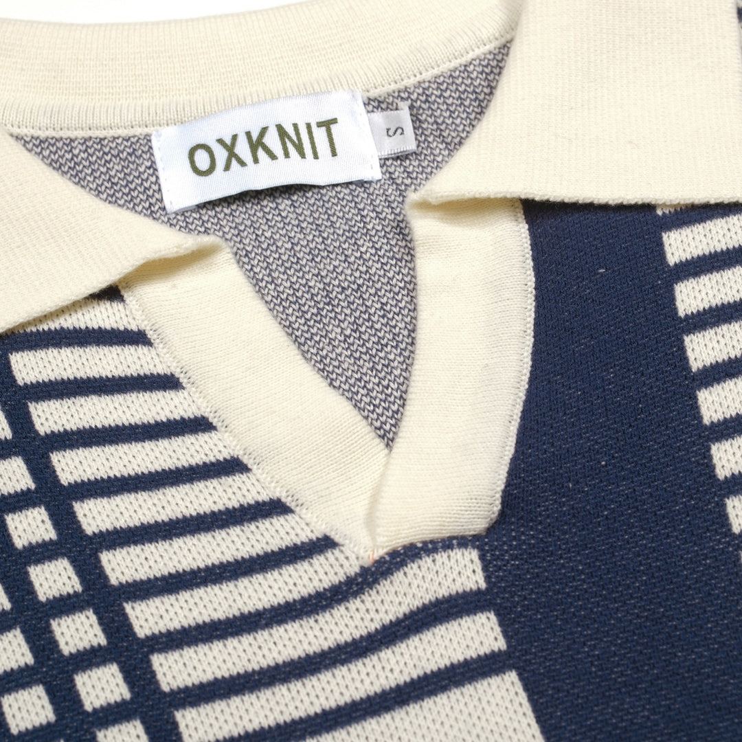 Maglietta Polo da Uomo Anni '60 Mod a Righe Irregolari in Jacquard