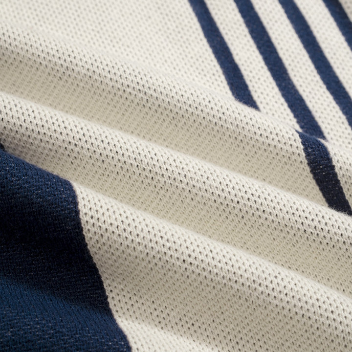 Maglietta Polo da Uomo Anni '60 Mod a Righe Irregolari in Jacquard