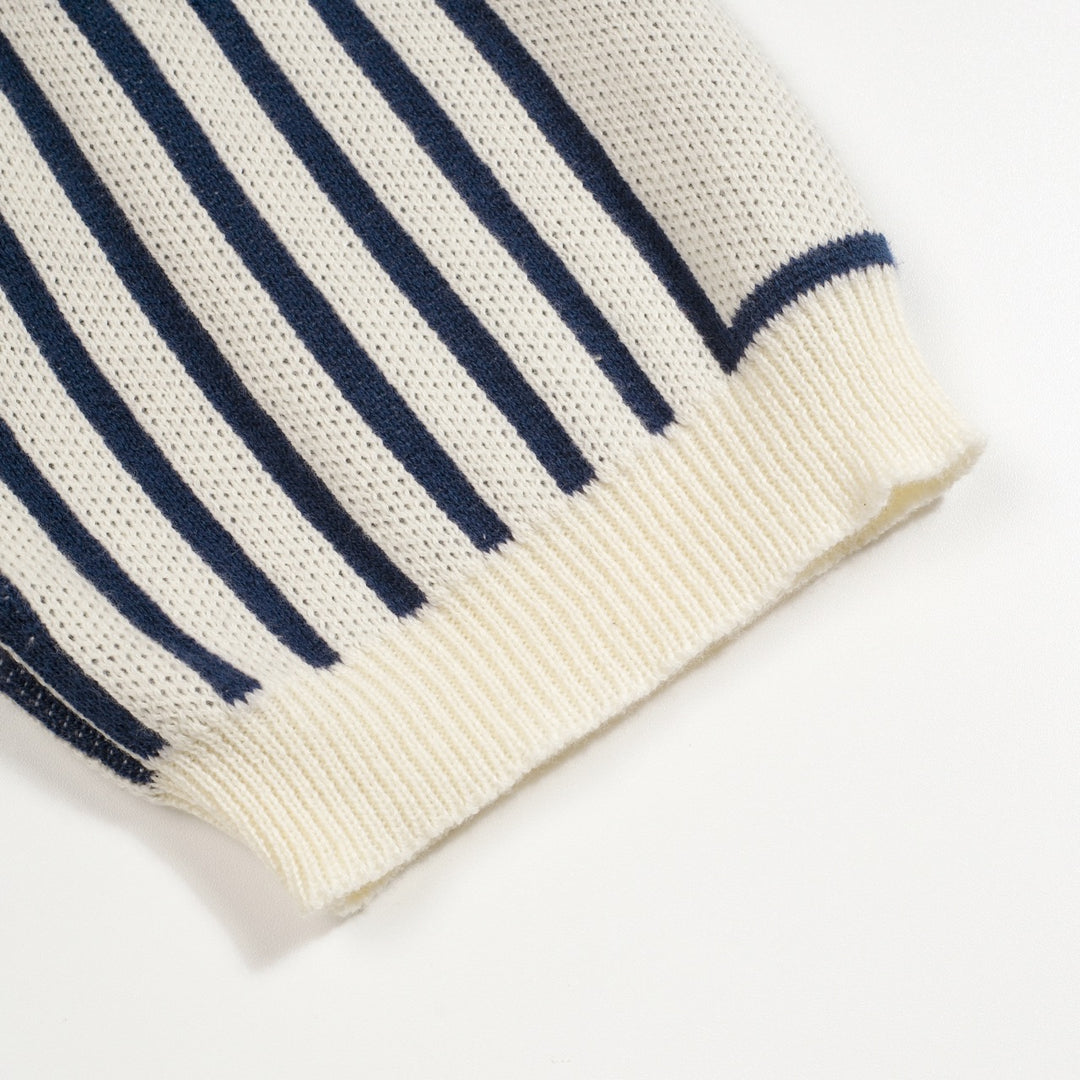Maglietta Polo da Uomo Anni '60 Mod a Righe Irregolari in Jacquard