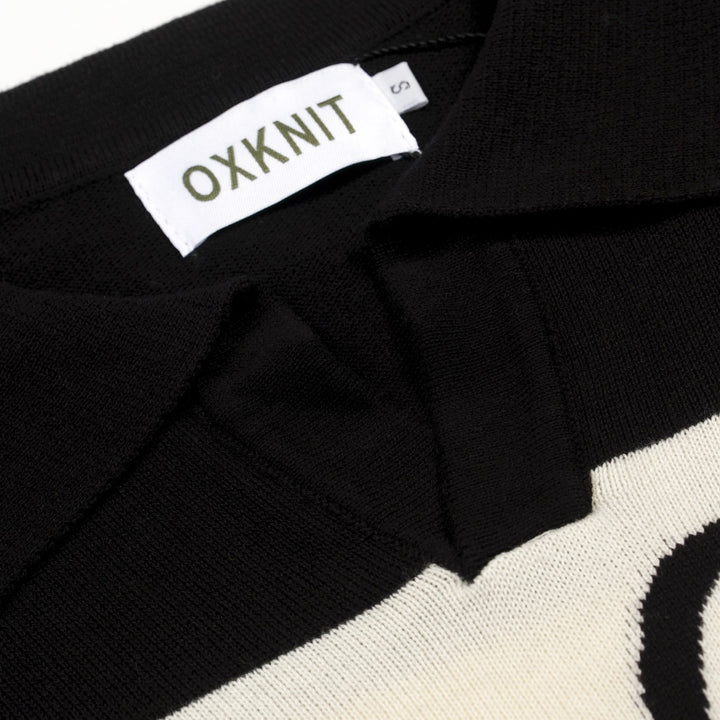 Polo de Malha com Risca Safari e Leopardo Preto para Homem