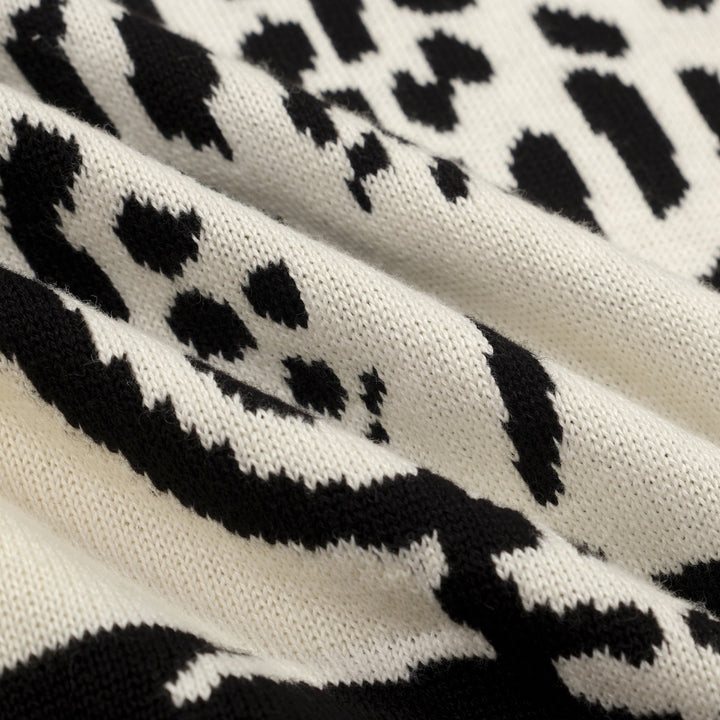 Polo de Malha com Risca Safari e Leopardo Preto para Homem