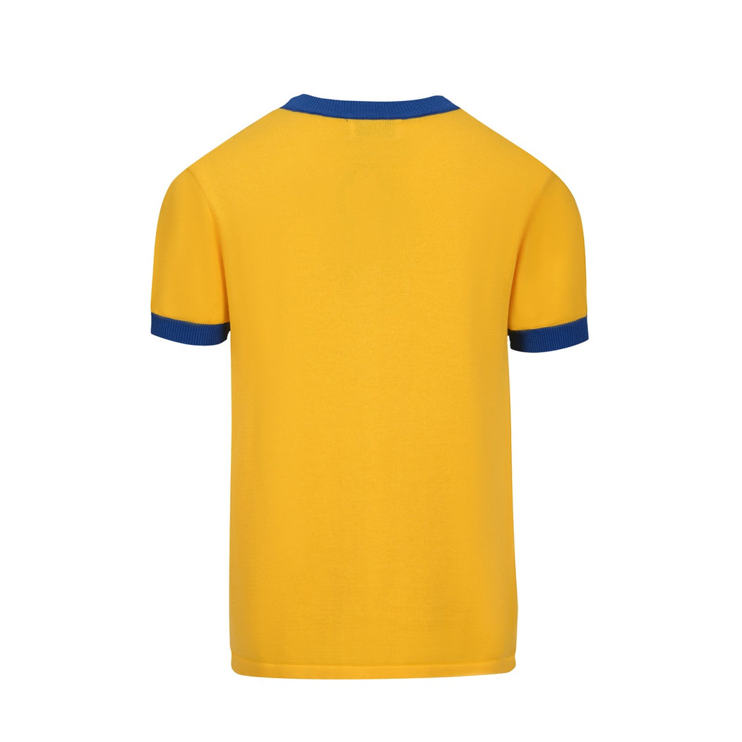 Men's Yellow 70s Fun Tiger Knit T-Shirt