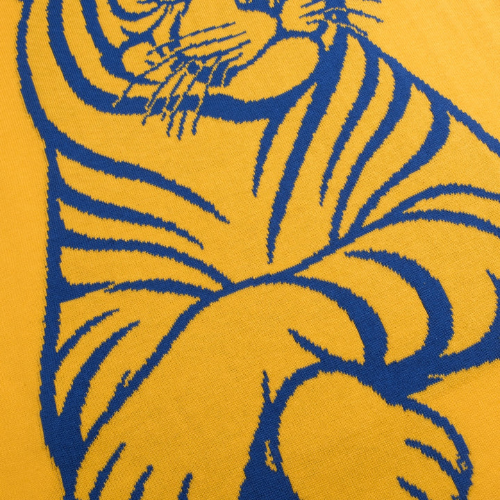 Men's Yellow 70s Fun Tiger Knit T-Shirt